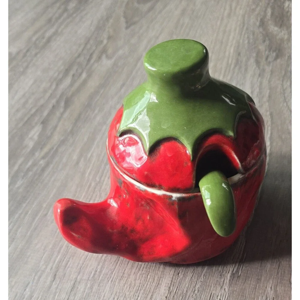 Vintage Set Of Chili Pepper Creamer & Sugar Bowl/ Salsa Southwest Decor Rare